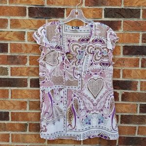 Sheer cap sleeve blouse